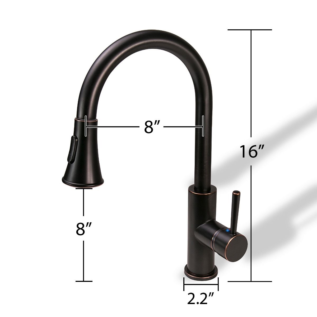 León Oil Rubbed Bronze Kitchen Sink Faucet with Pull Down Spout